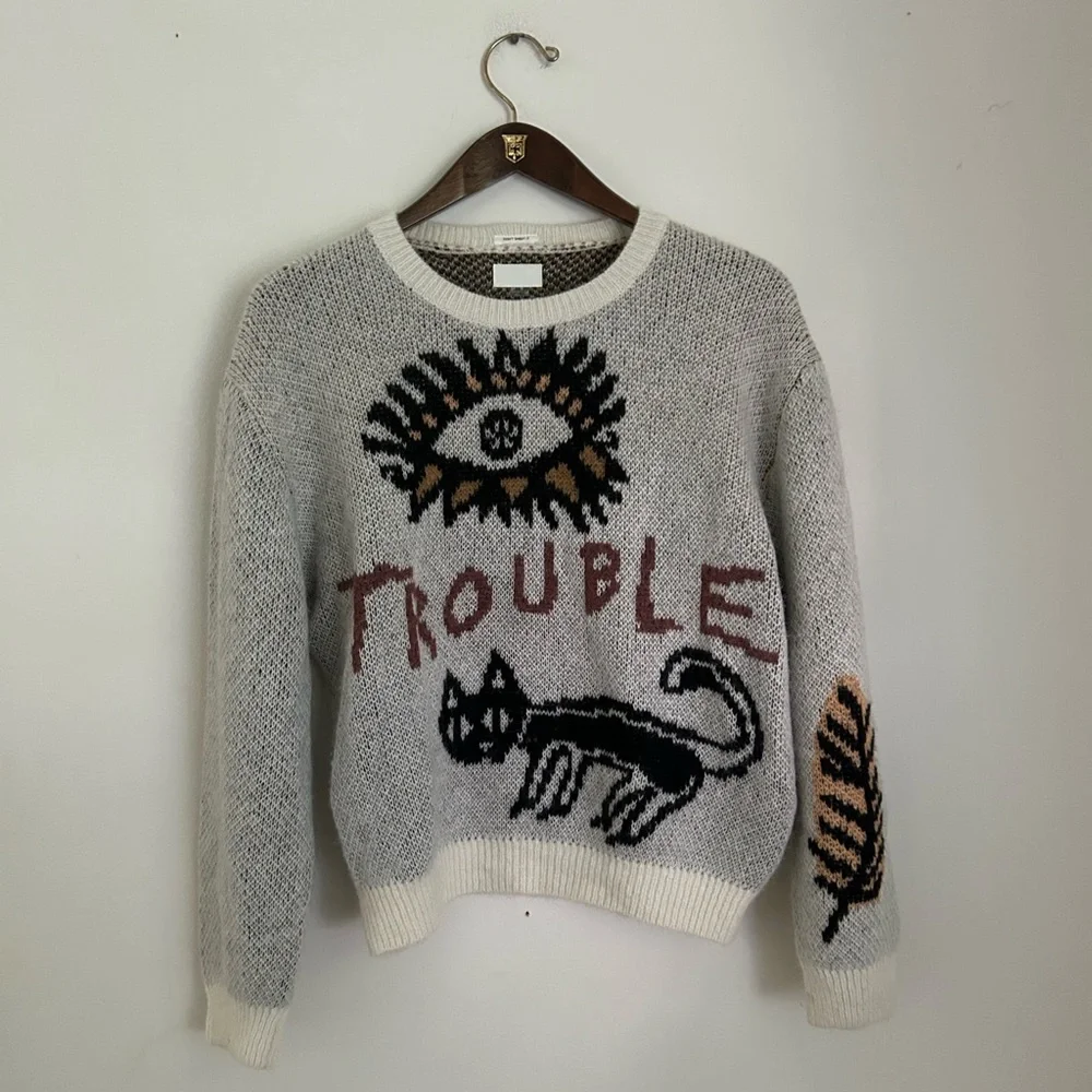 Mother The Jumper Printed Alpaca Crewneck Sweater - Picture 2 of 7